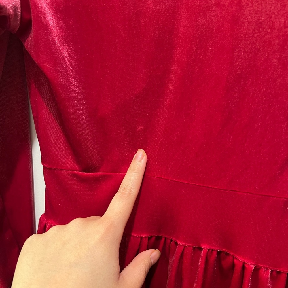 Cider Velvet V-Neck Mini Dress Long Sleeve Pink Size XS - Picture 8 of 11